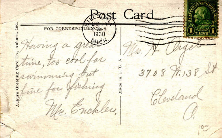Clear Lake Steuben County Indiana Postcard